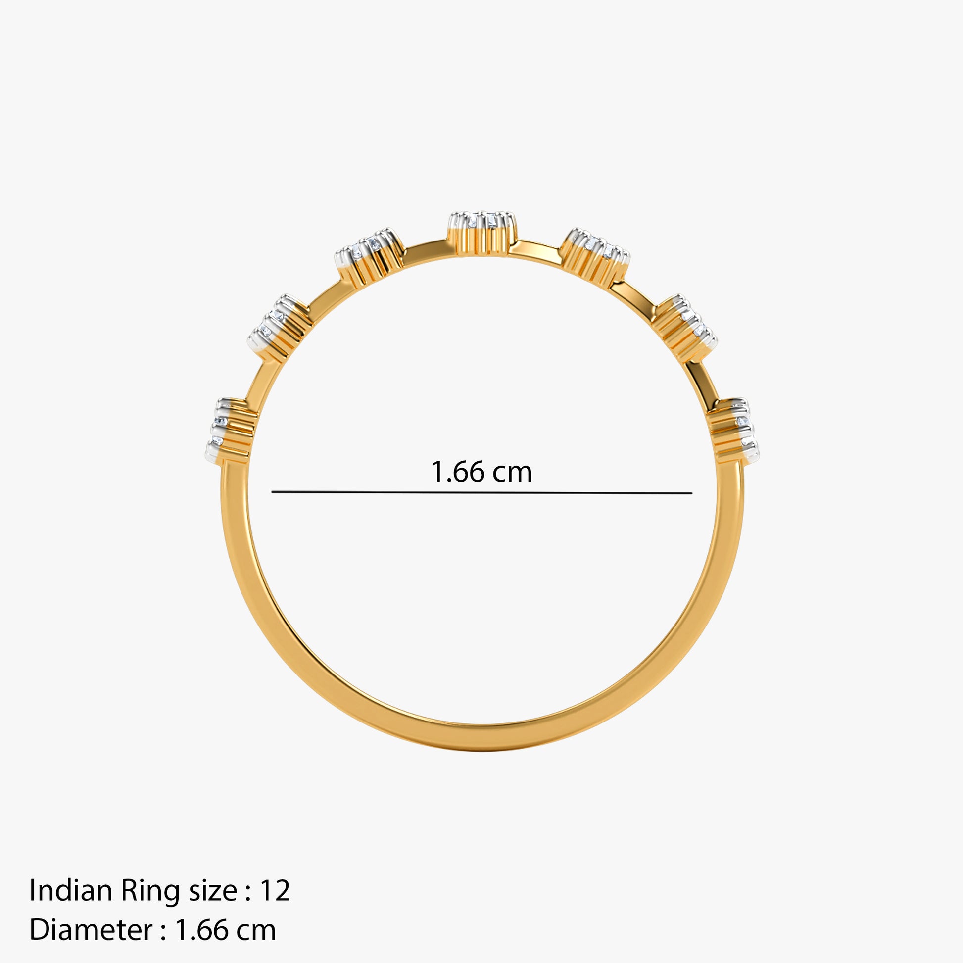 Gold Petal Harmony Lab Grown Diamond Ring (Size 12)