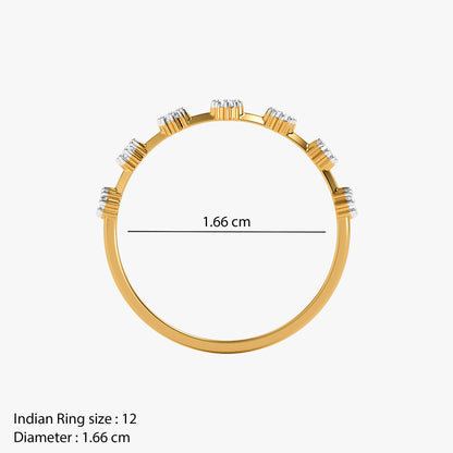 Gold Petal Harmony Lab Grown Diamond Ring (Size 12)