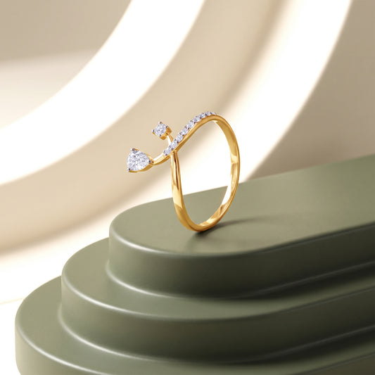 Gold Twin Desire Lab Grown Diamond Ring (Size 12)