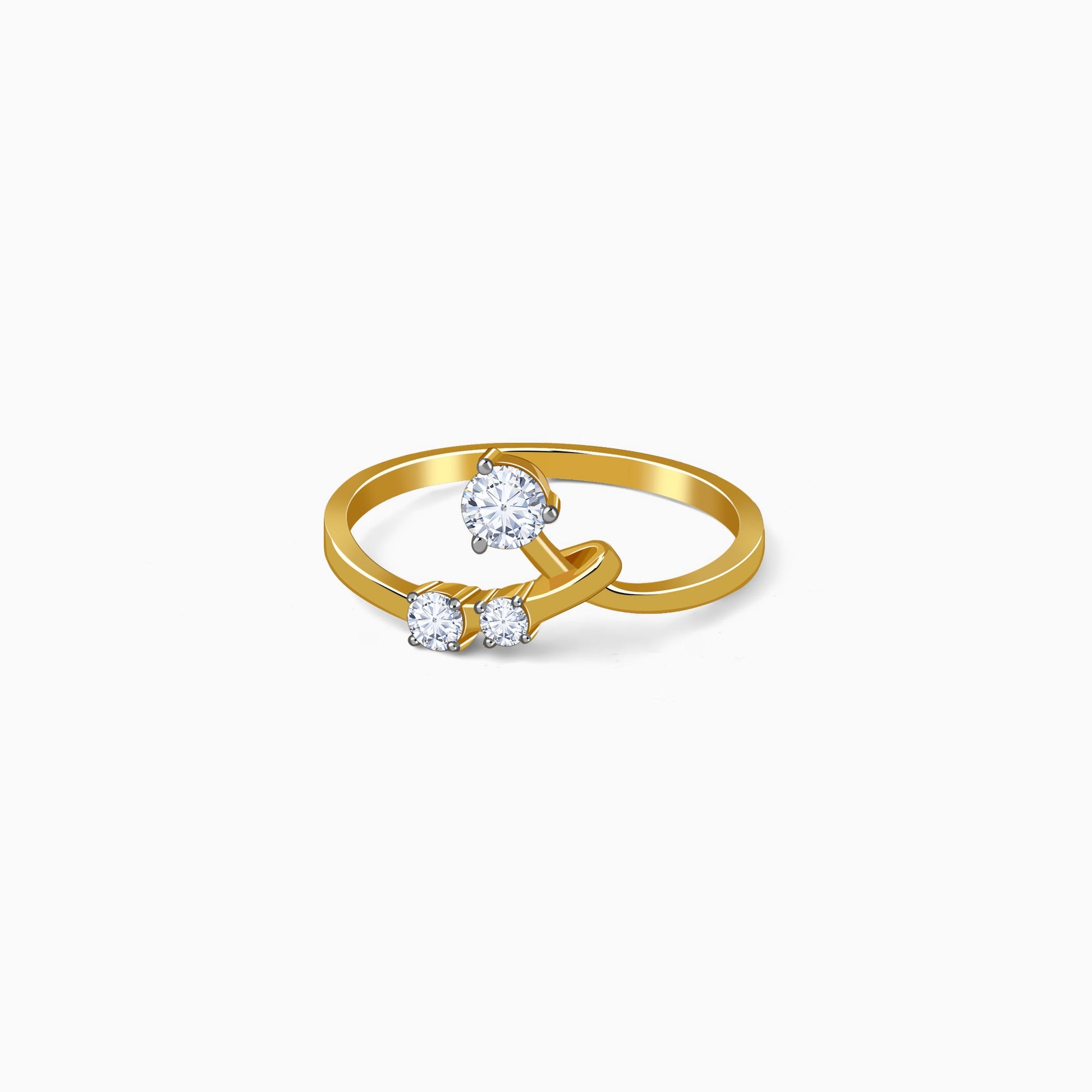 Gold Twin Arc Lab Grown Diamond Ring