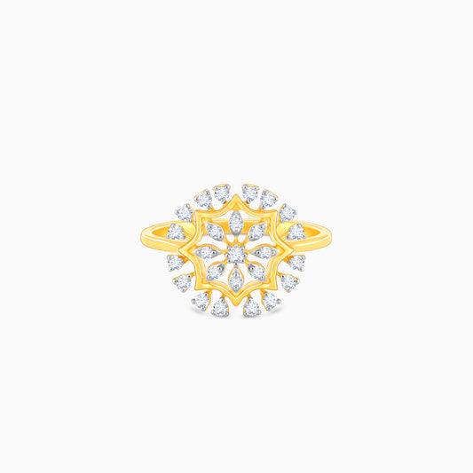 Gold Floral Glam Diamond Ring