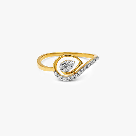 Gold Halo Current Lab Grown Diamond Ring (Size 12)