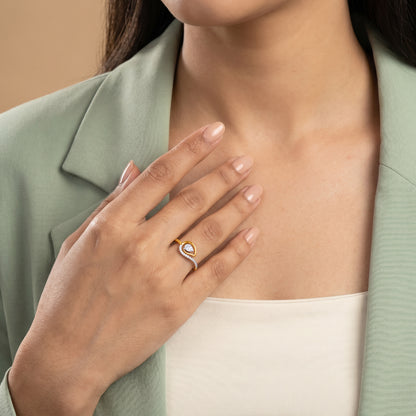 Gold Halo Current Lab Grown Diamond Ring (Size 12)