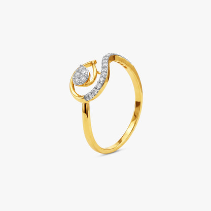 Gold Halo Current Lab Grown Diamond Ring (Size 12)