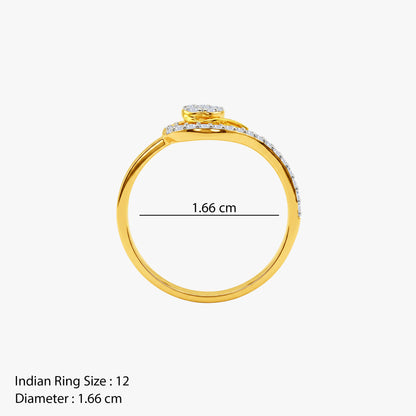 Gold Halo Current Lab Grown Diamond Ring (Size 12)