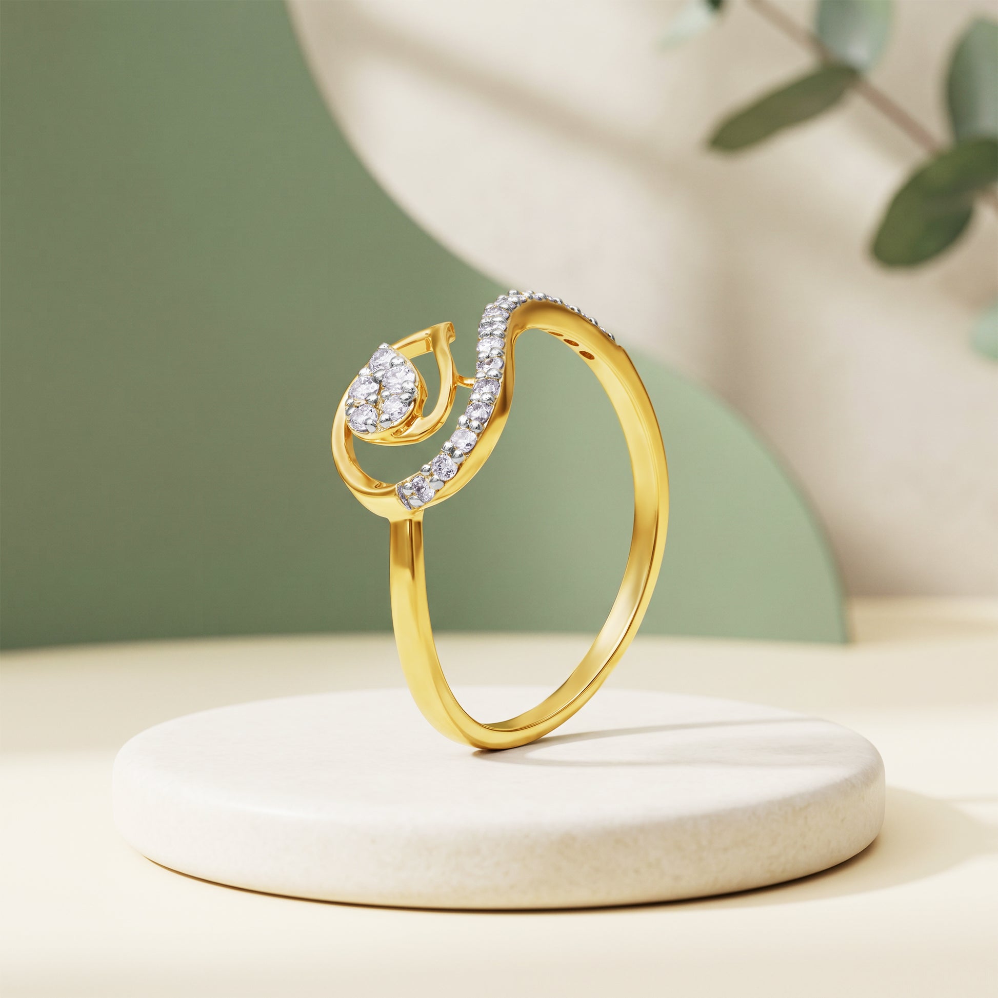 Gold Halo Current Lab Grown Diamond Ring (Size 12)