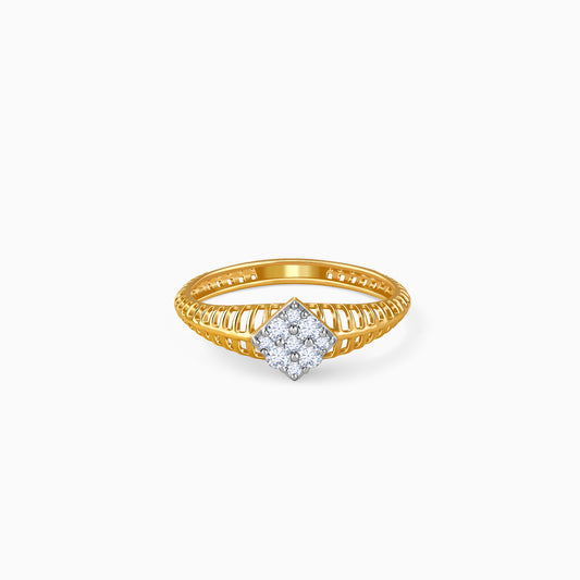 Gold Modern Matrix Lab Grown Diamond Ring