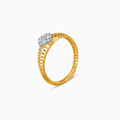 Gold Modern Matrix Lab Grown Diamond Ring