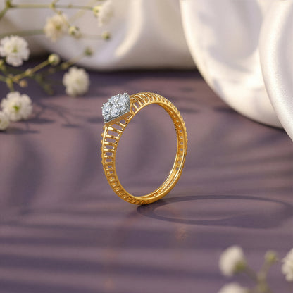 Gold Modern Matrix Lab Grown Diamond Ring
