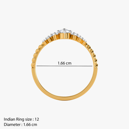 Gold Crowned Light Lab Grown Diamond Ring (Size 12)