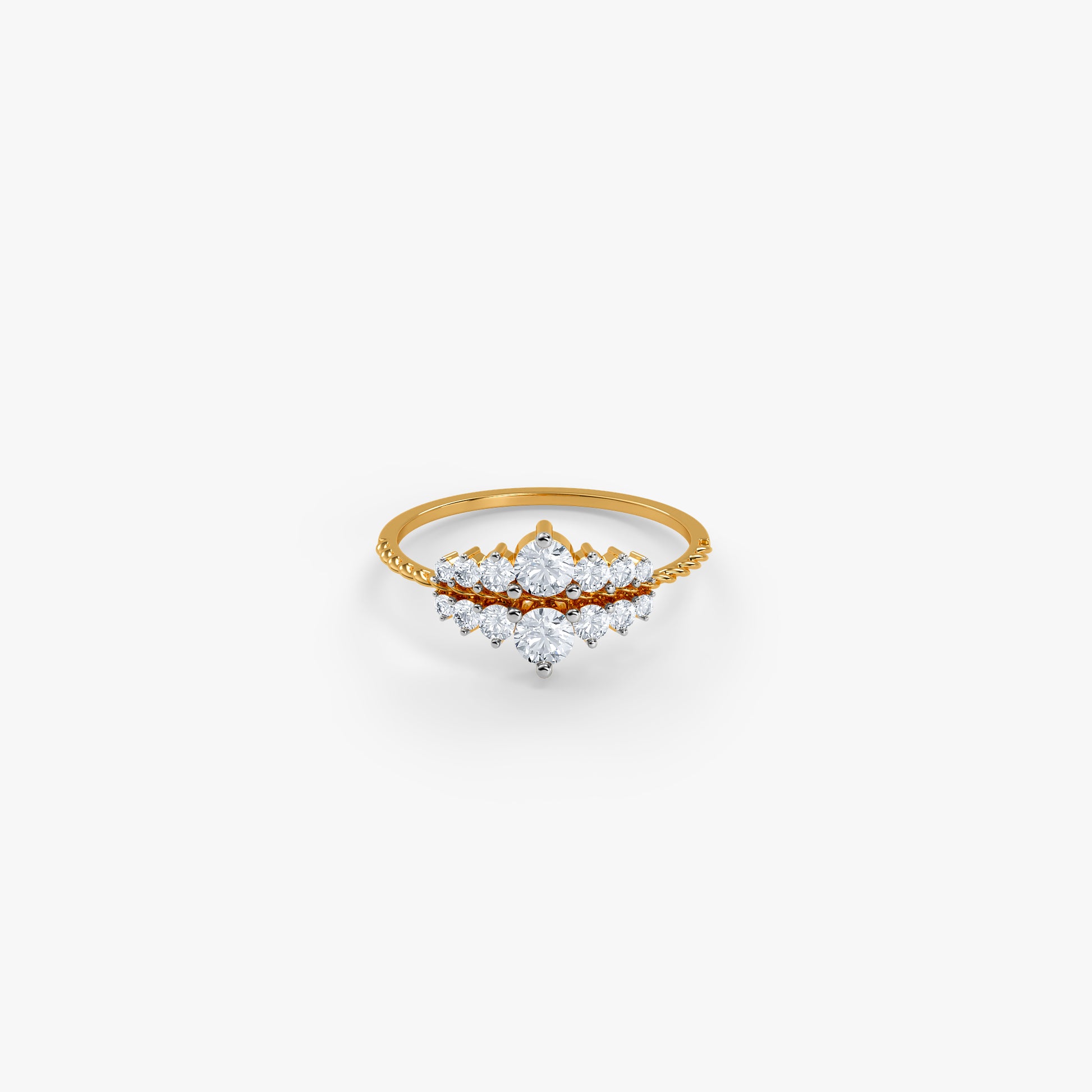 Gold Crowned Light Lab Grown Diamond Ring (Size 12)