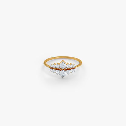 Gold Crowned Light Lab Grown Diamond Ring (Size 12)