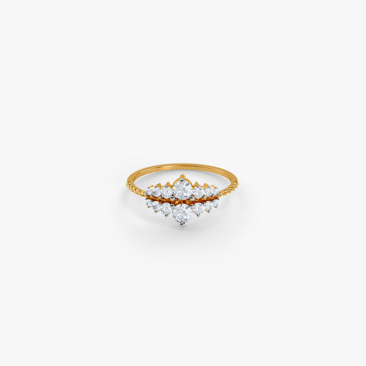 Gold Crowned Light Lab Grown Diamond Ring (Size 12)