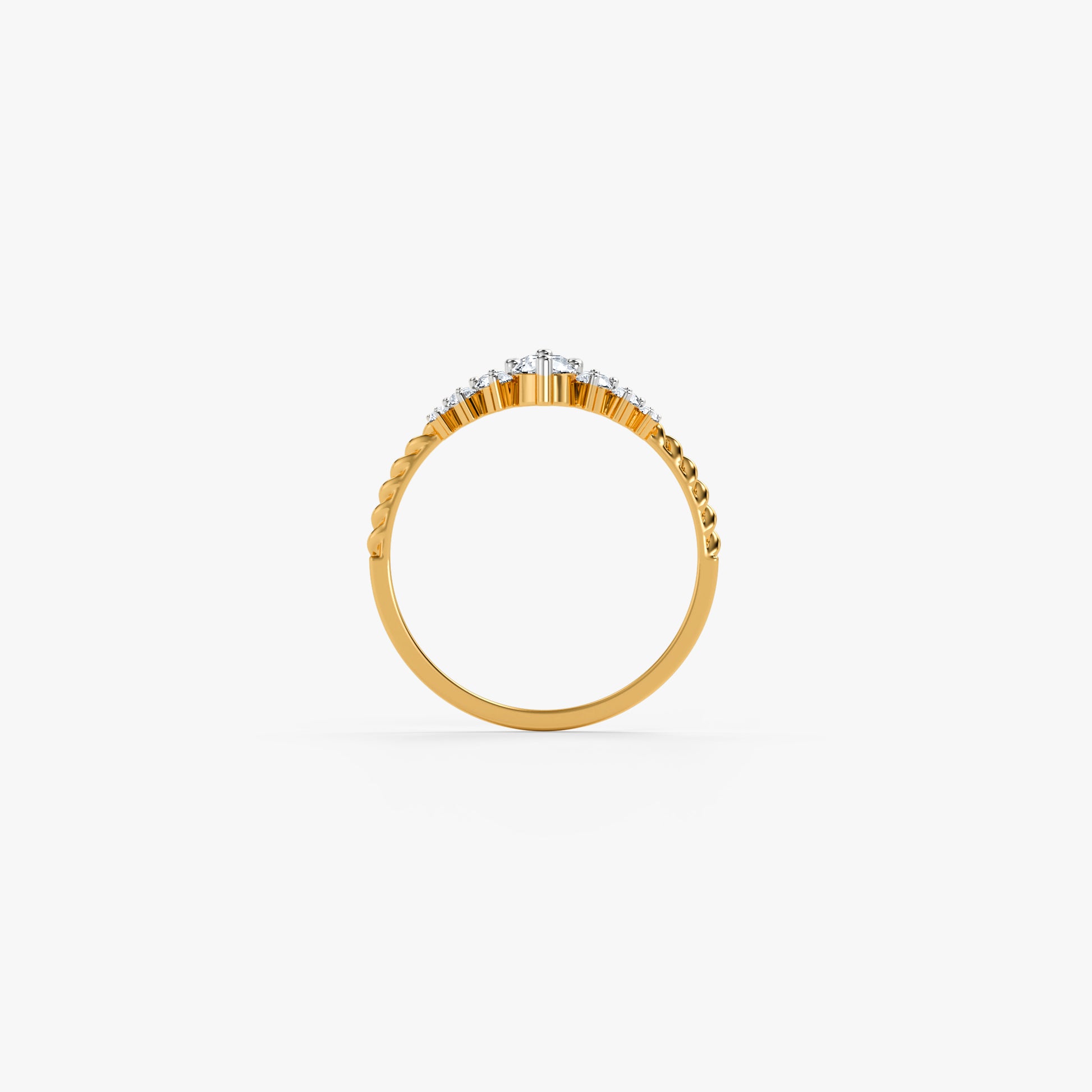 Gold Crowned Light Lab Grown Diamond Ring (Size 12)