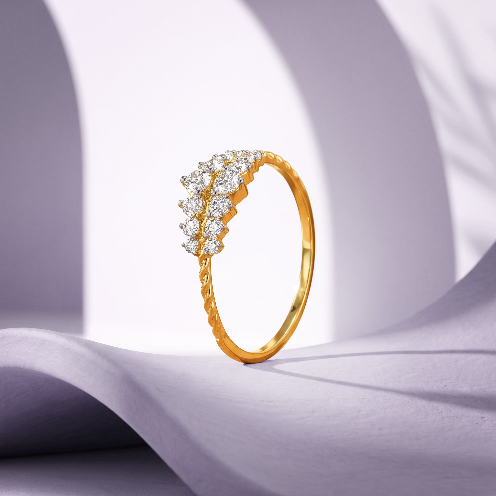 Gold Crowned Light Lab Grown Diamond Ring (Size 12)