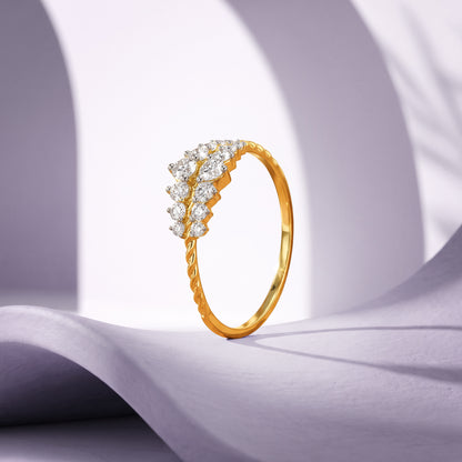 Gold Crowned Light Lab Grown Diamond Ring (Size 12)