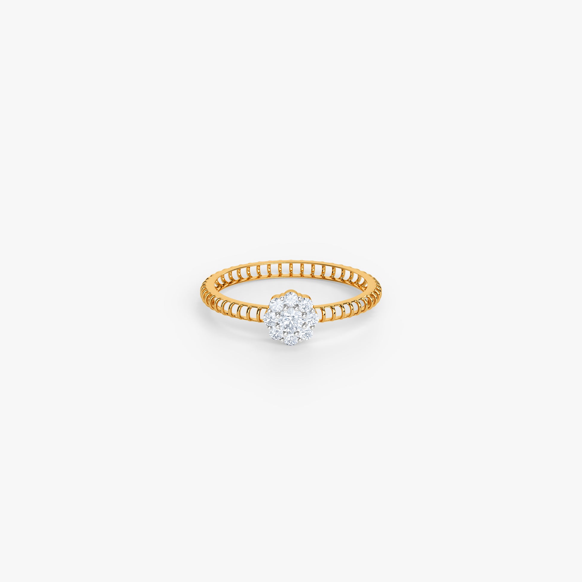 Gold Clustered Shine Lab Grown Diamond Ring (Size 12)