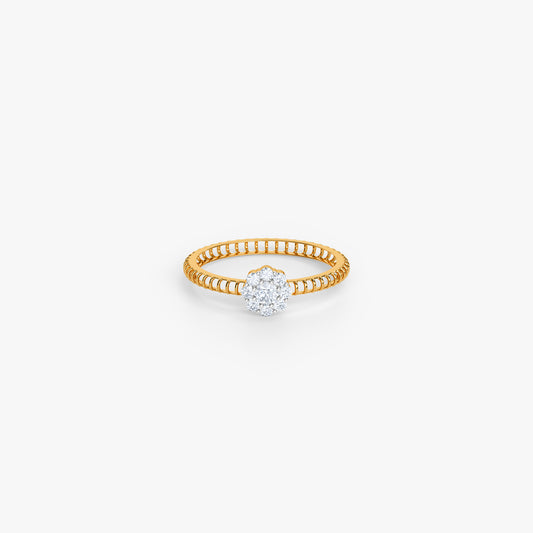 Gold Clustered Shine Lab Grown Diamond Ring (Size 12)