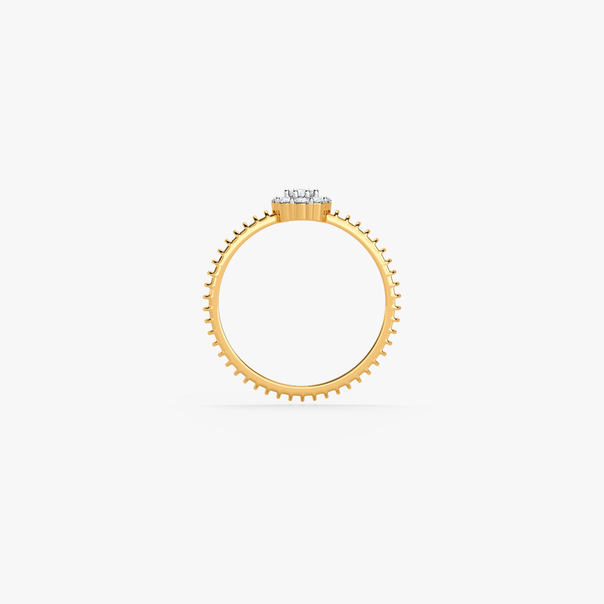 Gold Clustered Shine Lab Grown Diamond Ring (Size 12)