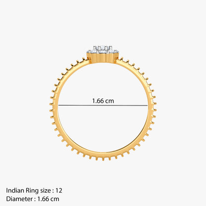 Gold Clustered Shine Lab Grown Diamond Ring (Size 12)