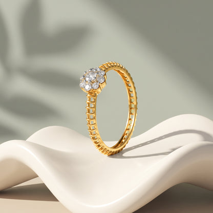 Gold Clustered Shine Lab Grown Diamond Ring (Size 12)