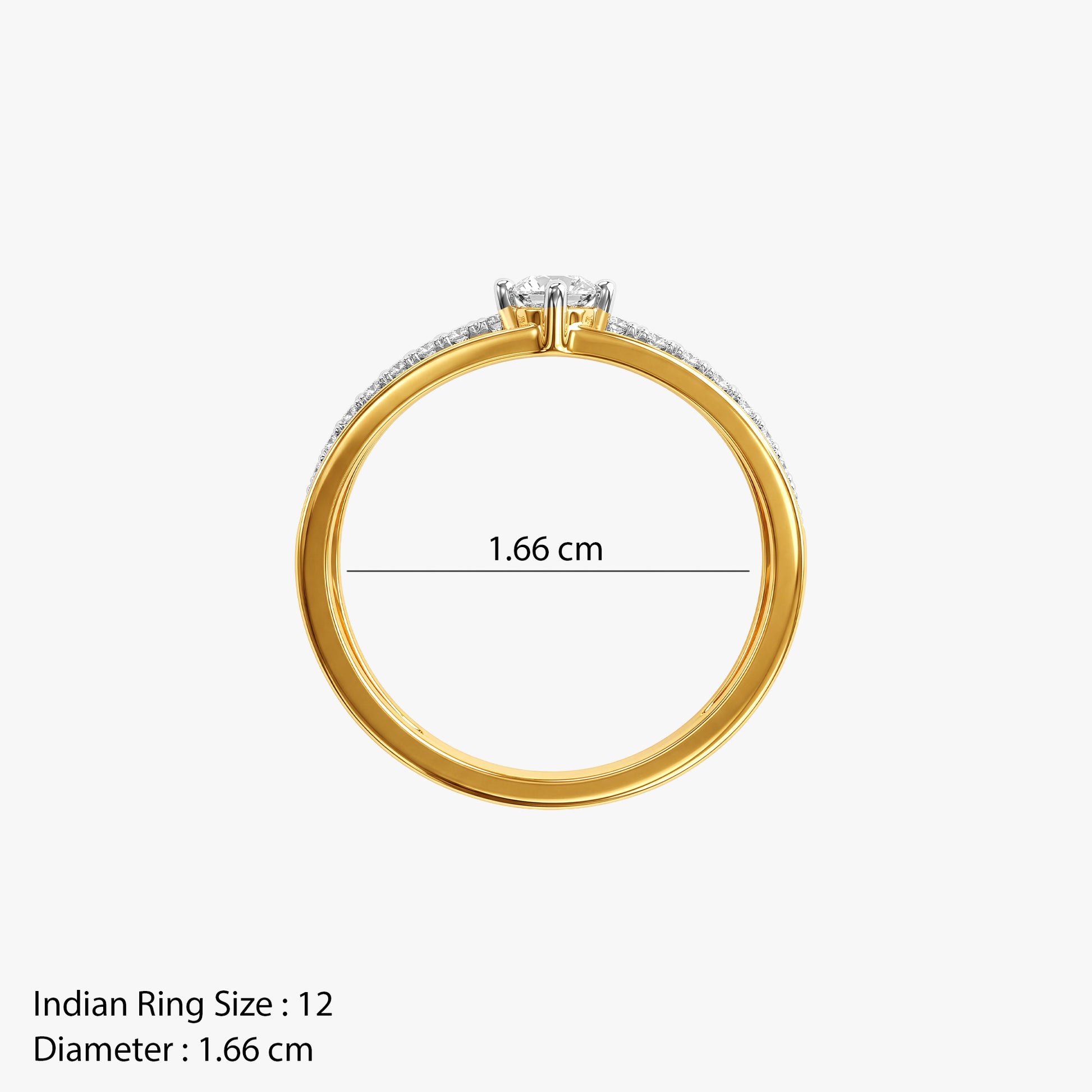 Gold Couronne V Lab Grown Diamond Ring (Size 12)
