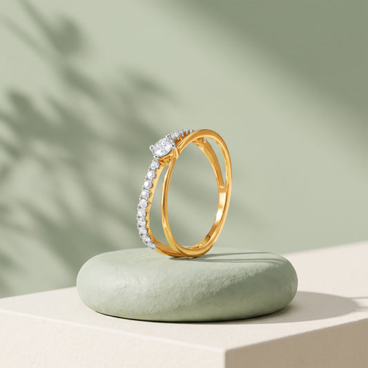 Gold Couronne V Lab Grown Diamond Ring (Size 12)
