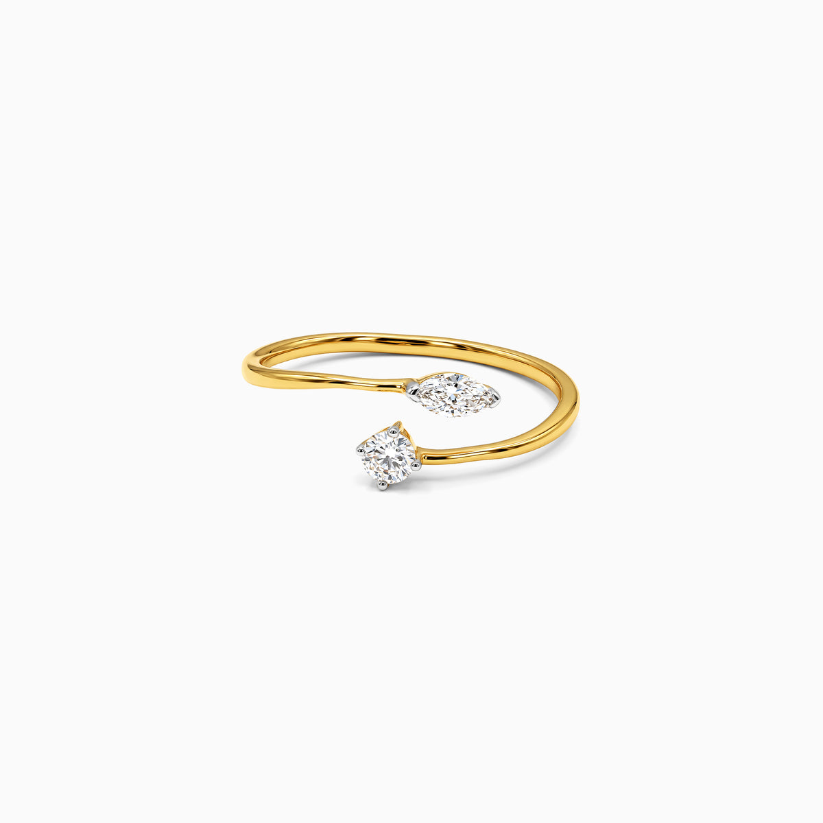 Gold Twin Gleam Lab Grown Diamond Ring (Size 12)