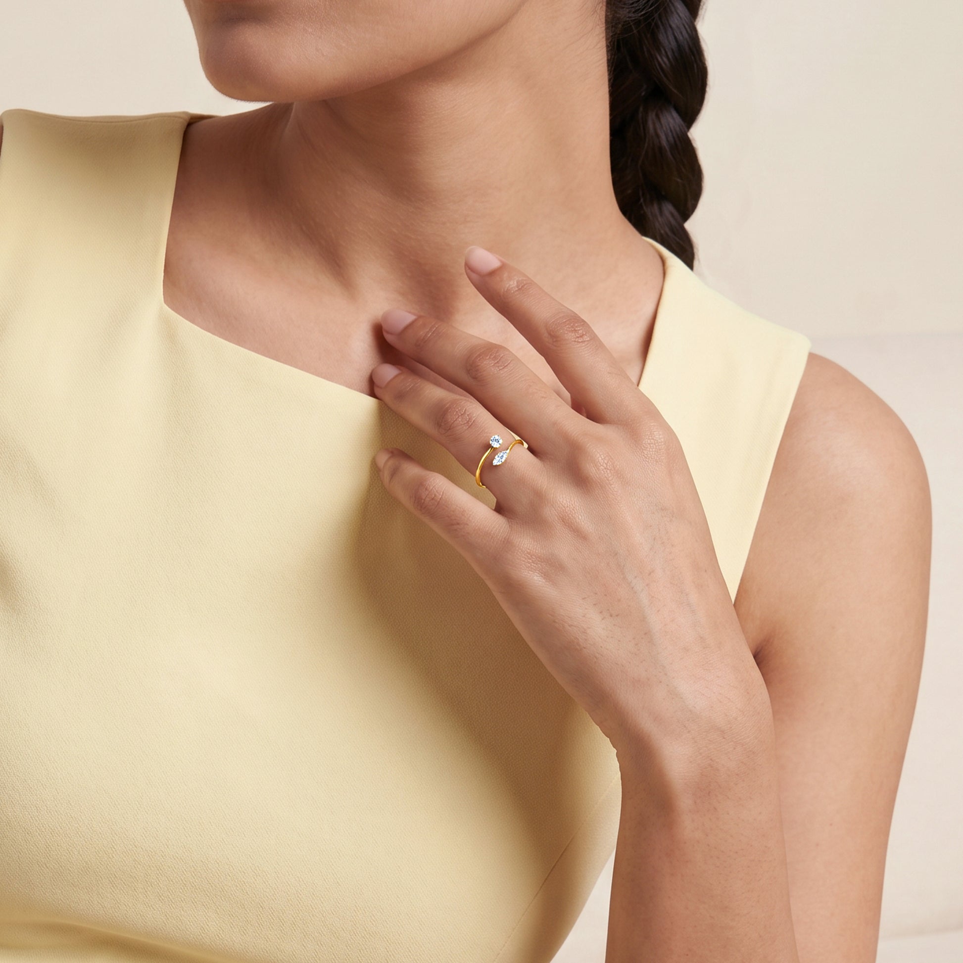 Gold Twin Gleam Lab Grown Diamond Ring (Size 12)
