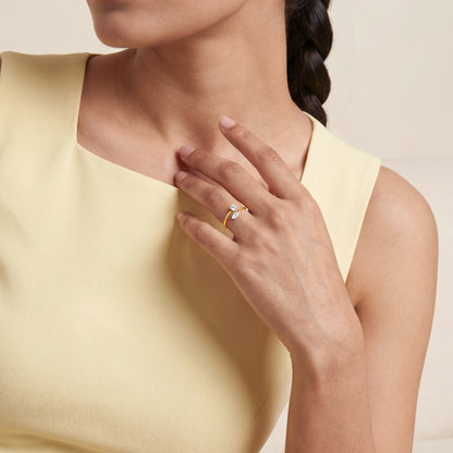 Gold Twin Gleam Lab Grown Diamond Ring (Size 12)