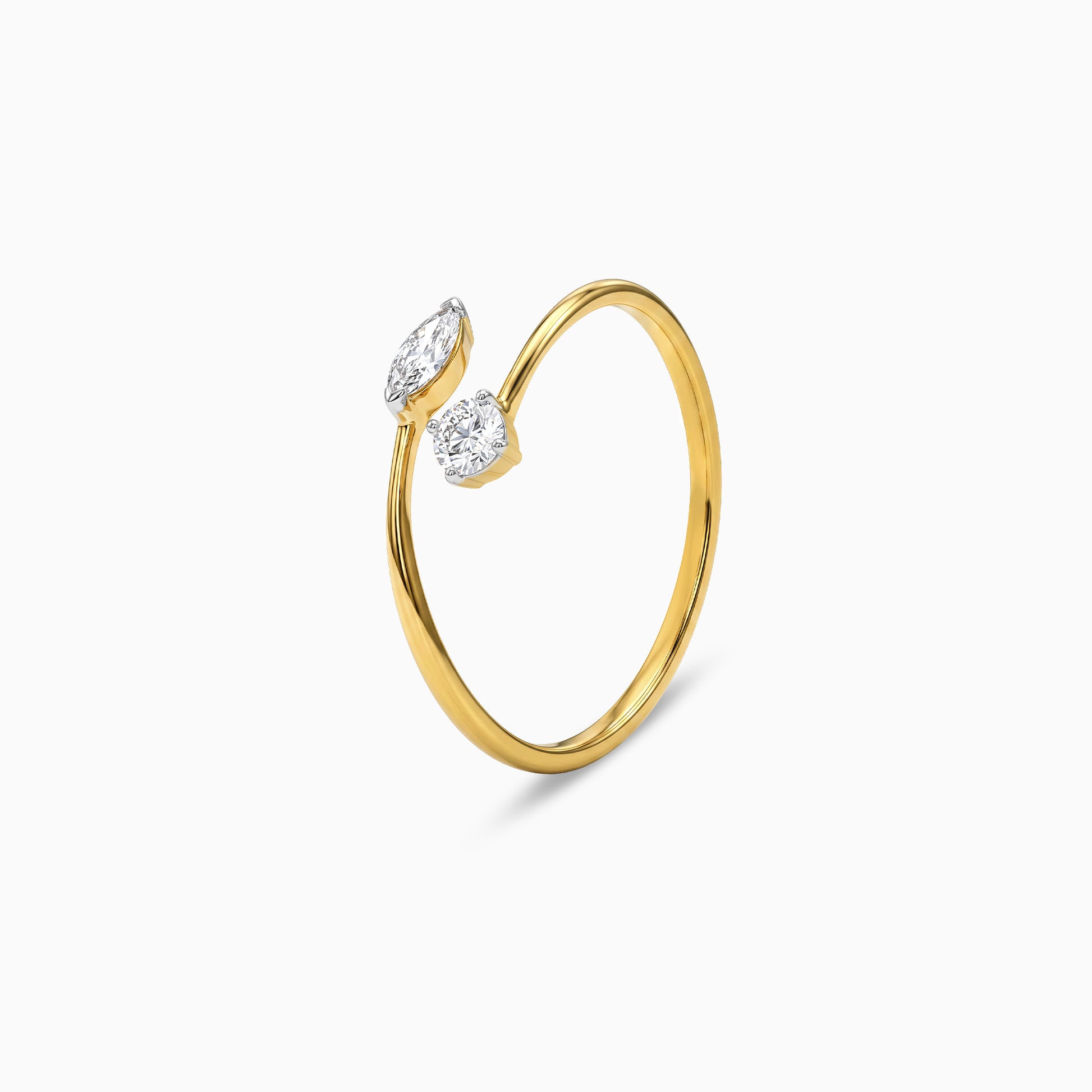 Gold Twin Gleam Lab Grown Diamond Ring (Size 12)