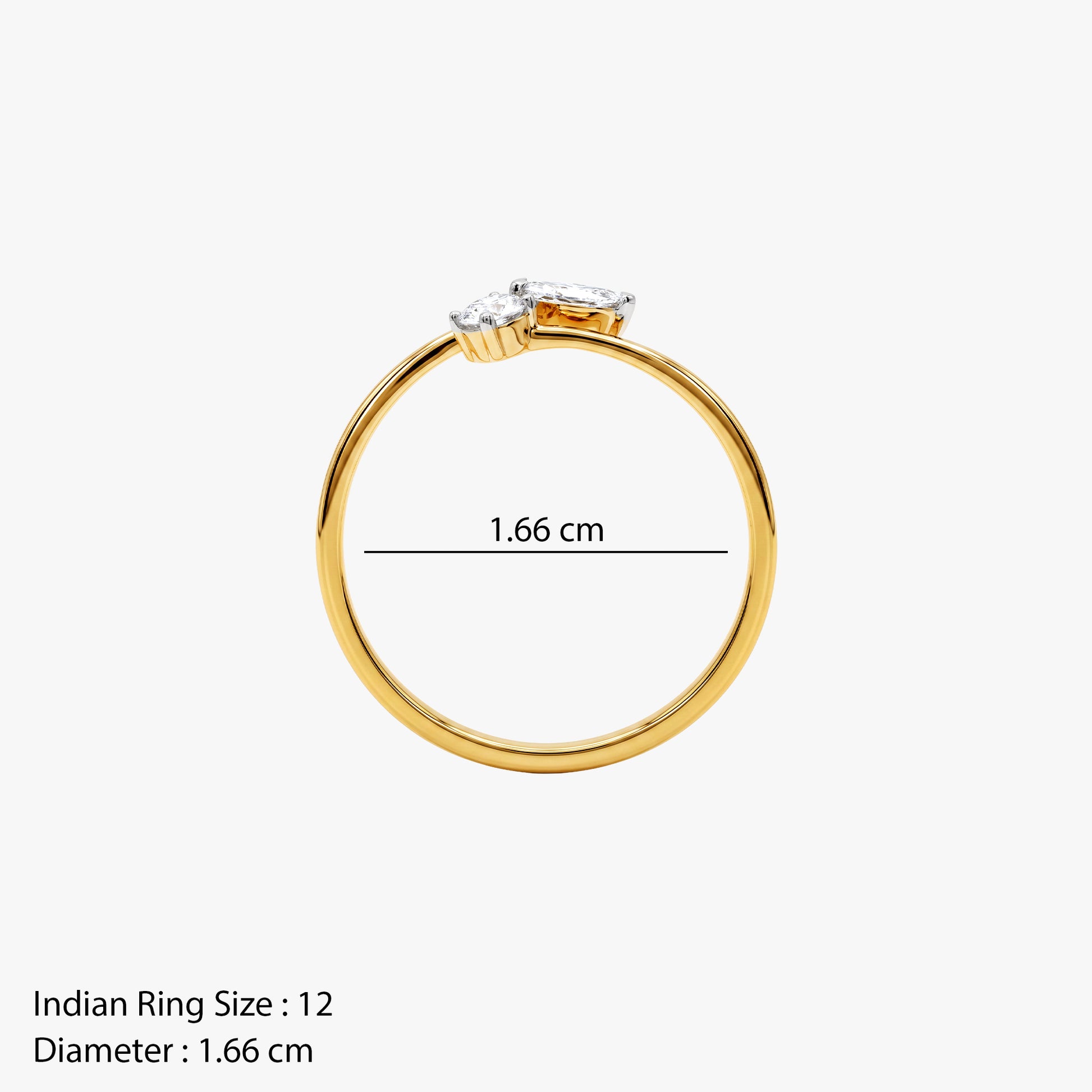Gold Twin Gleam Lab Grown Diamond Ring (Size 12)