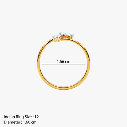 Gold Twin Gleam Lab Grown Diamond Ring (Size 12)
