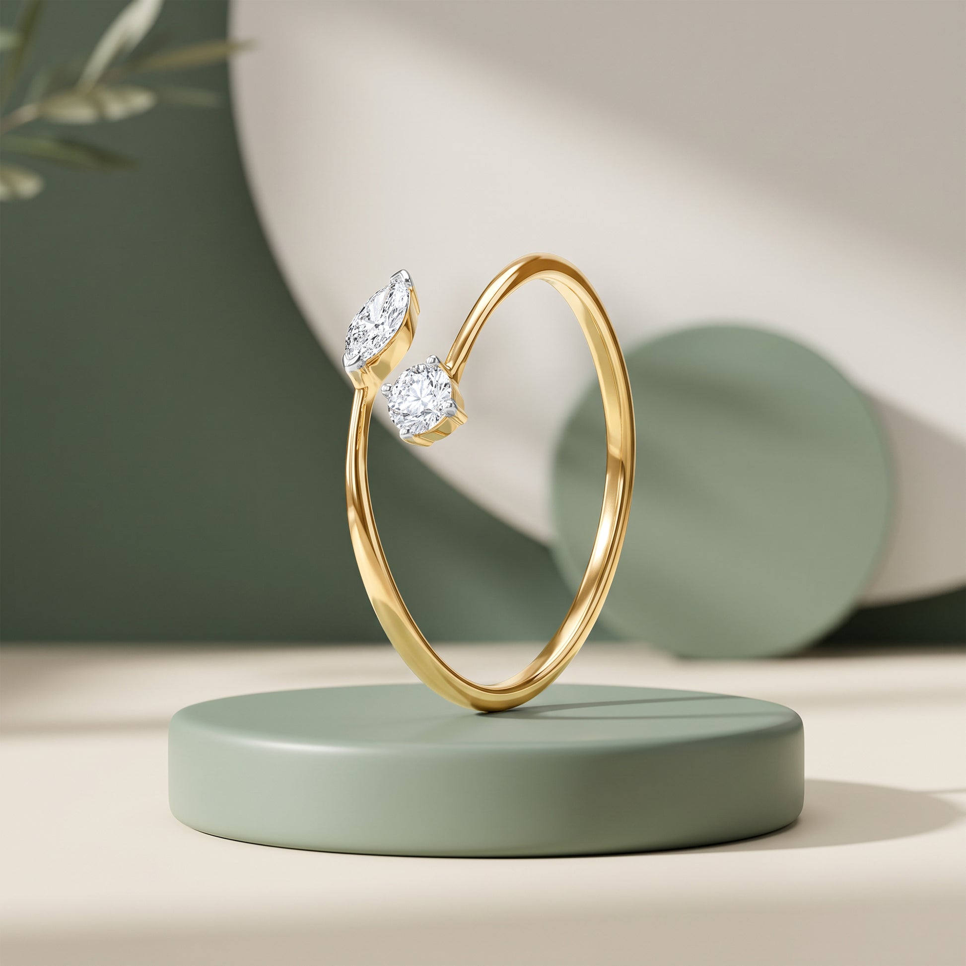 Gold Twin Gleam Lab Grown Diamond Ring (Size 12)