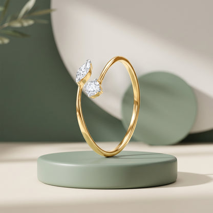 Gold Twin Gleam Lab Grown Diamond Ring (Size 12)
