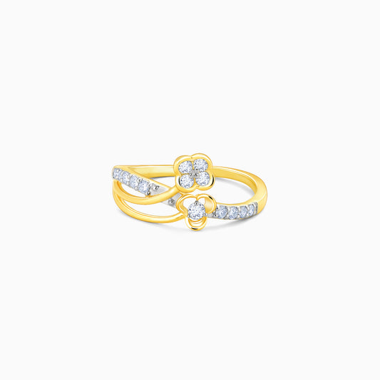 Gold Floral Bloom Diamond Ring