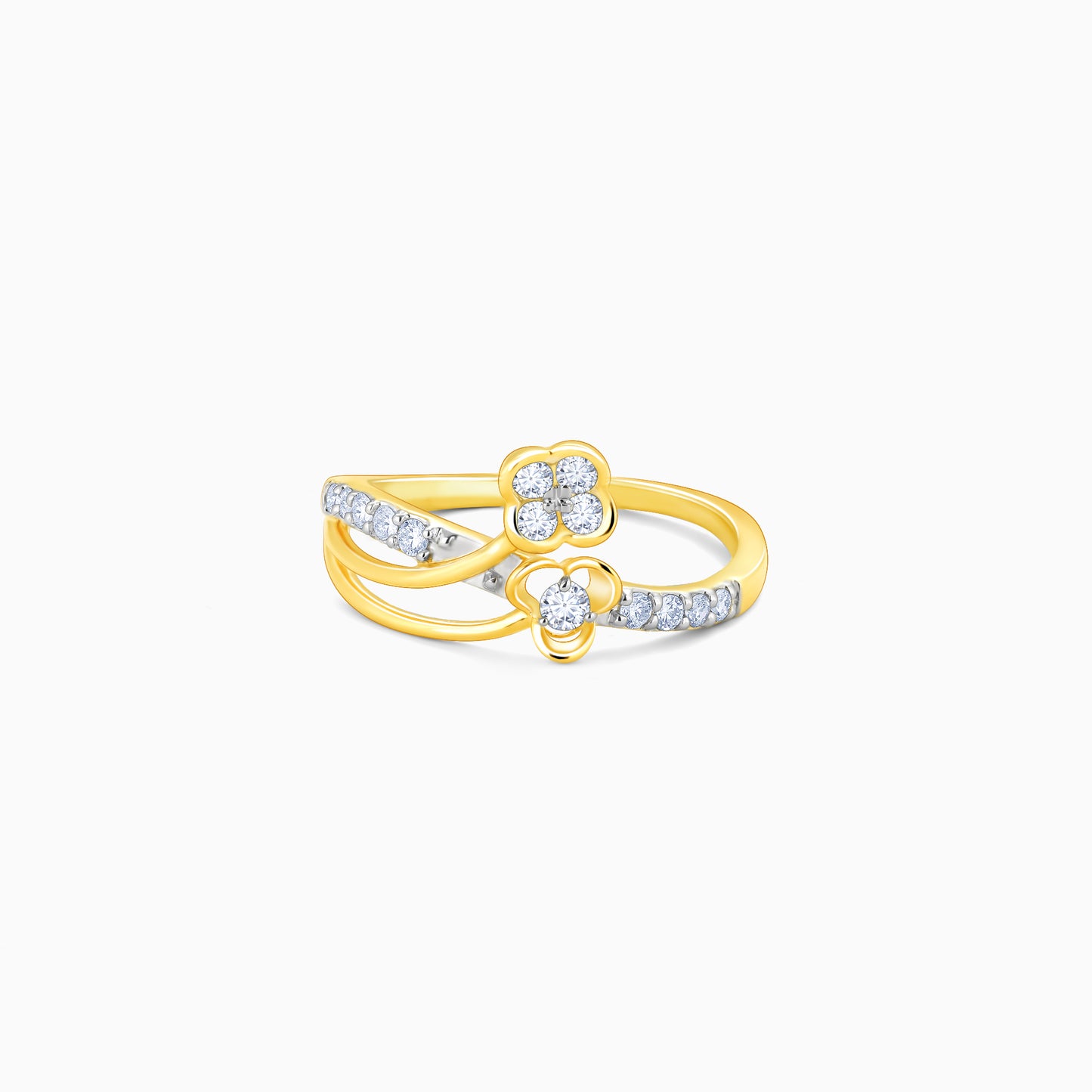 Gold Floral Bloom Diamond Ring