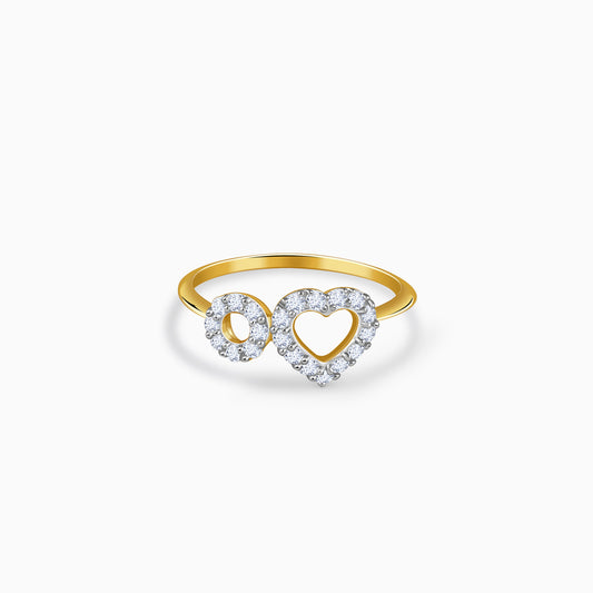 Gold Heart And Halo Lab Grown Diamond Ring (Size 12)