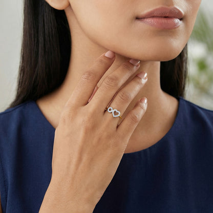 Gold Heart And Halo Lab Grown Diamond Ring (Size 12)