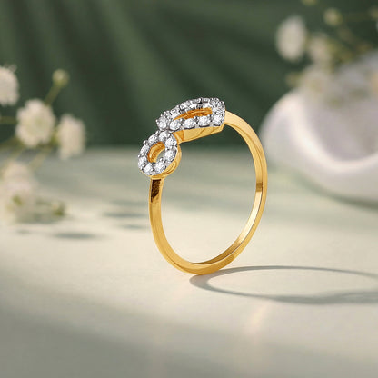 Gold Heart And Halo Lab Grown Diamond Ring (Size 12)