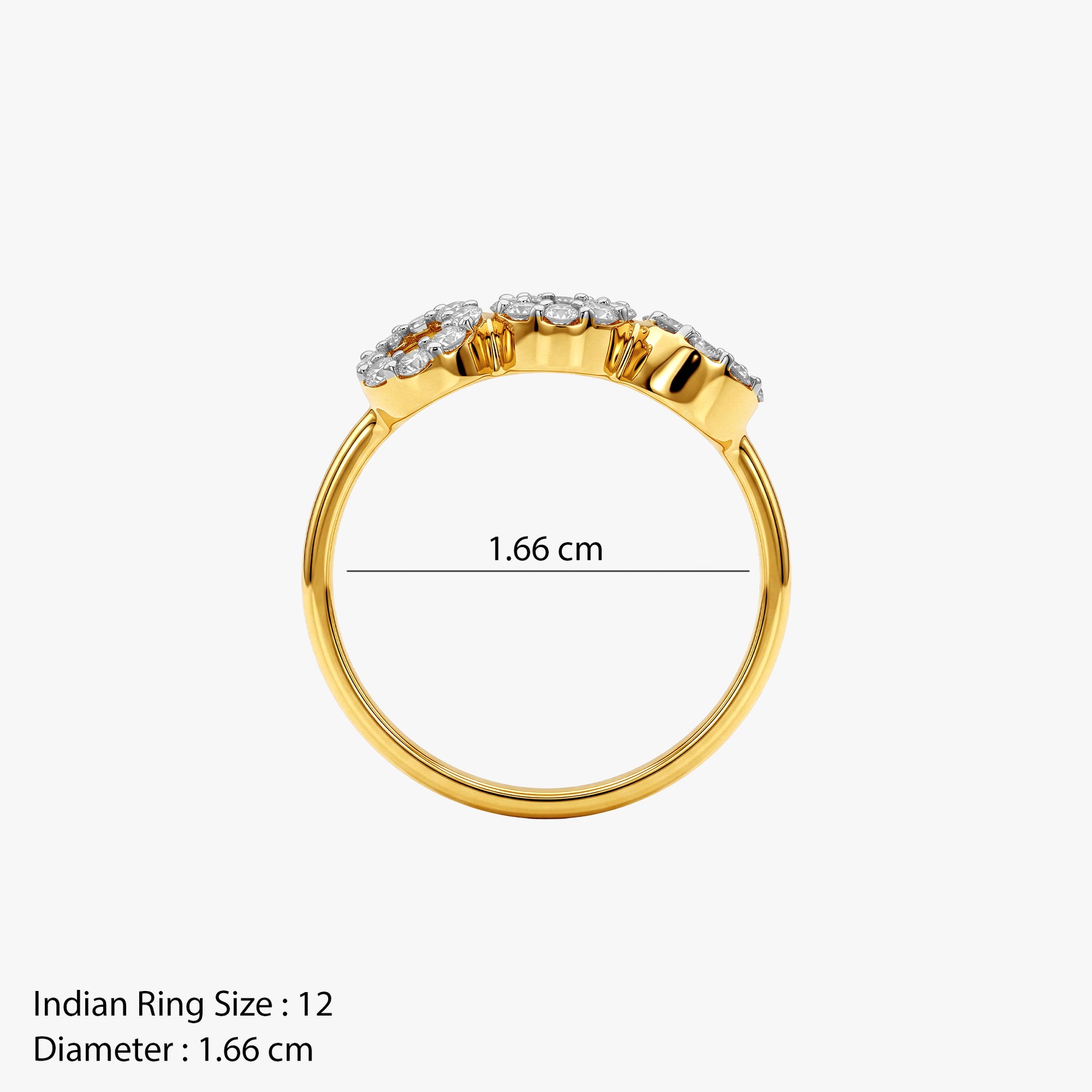 Gold Rosette Doree Lab Grown Diamond Ring (Size 12)