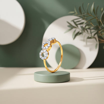Gold Rosette Doree Lab Grown Diamond Ring (Size 12)