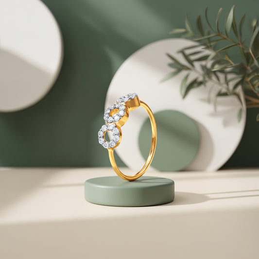 Gold Rosette Doree Lab Grown Diamond Ring (Size 12)