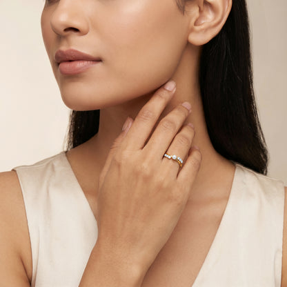 Anushka Sharma Gold Centre of Calm Lab Grown Diamond Ring (Size 12)