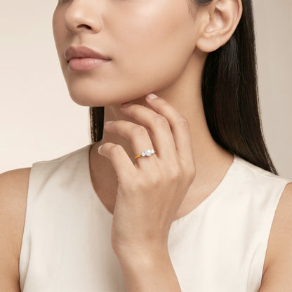Gold Nacre Lab Grown Diamond Ring (Size 12)