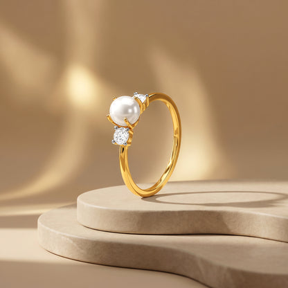 Gold Nacre Lab Grown Diamond Ring (Size 12)