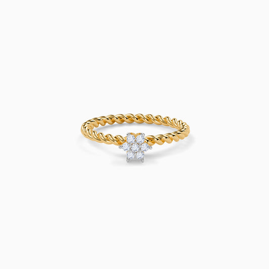 Gold Twist in Bloom Lab Grown Diamond Ring (Size 12)