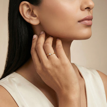 Gold Sweet Flutter Lab Grown Diamond Ring (Size 12)