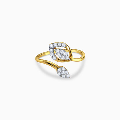 Gold Leaf in Motion Lab Grown Diamond Ring (Size 12)