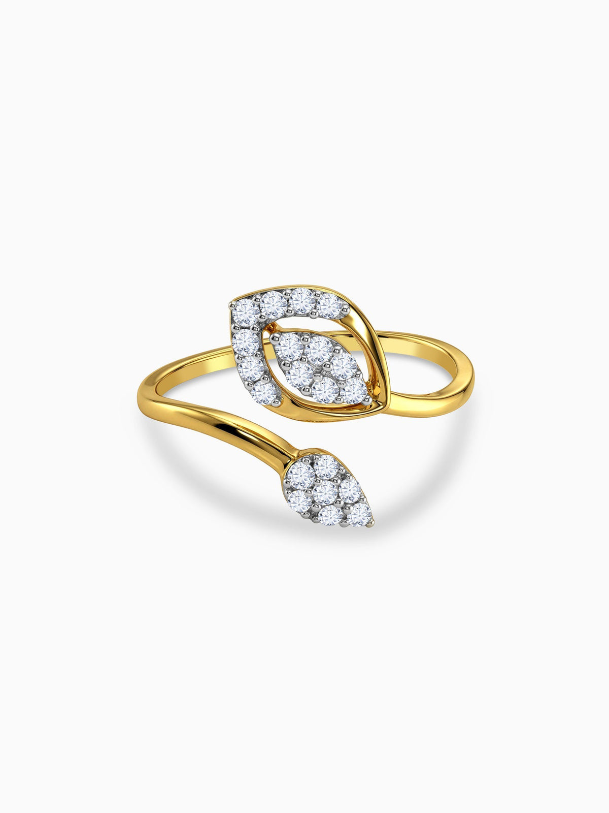 Gold Leaf in Motion Lab Grown Diamond Ring (Size 12)